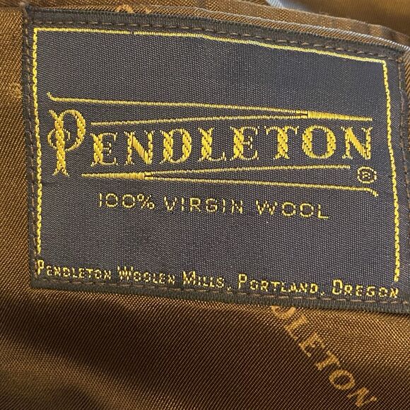 Vintage Pendleton Wool Blazer Jacket Brown Herringbone 100% Virgin Wool 1970s/80 - Picture 3 of 14